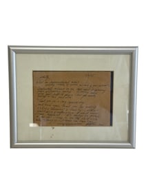 Framed Handwritten Letter, Dated 1995