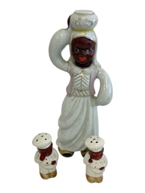 Black Americana Ceramic Cruet & Shaker Group