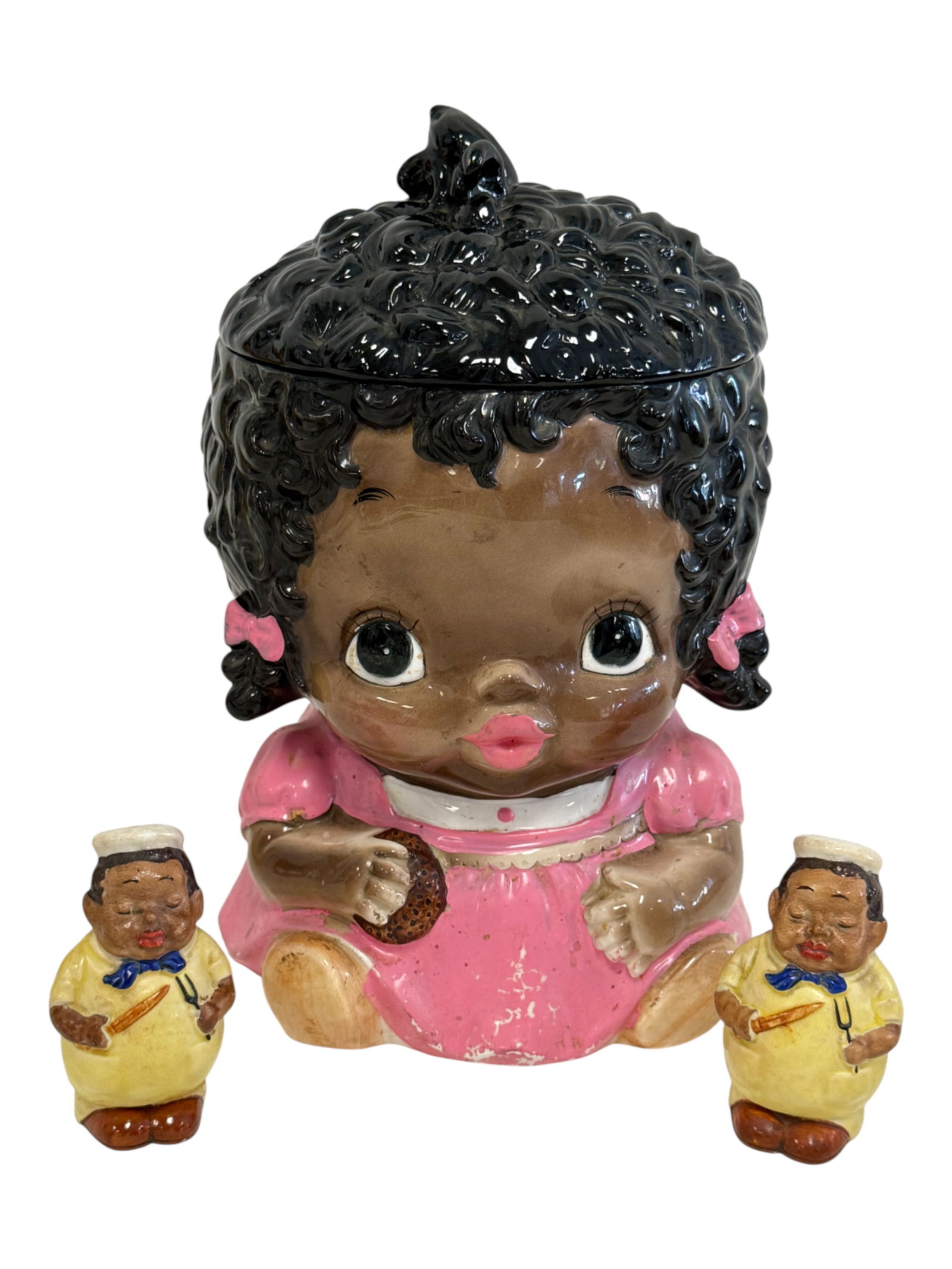Black Americana Cookie Jar & Miniature Figures (1 of 5)