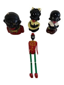 Black Americana Figural Busts & Wooden Toy