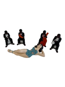 Jazz Band Figurines & Reclining Female Figure