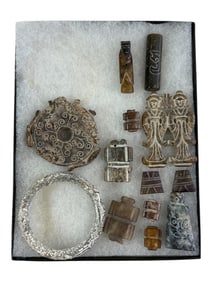 Stone and Metal Amulet & Jewelry Group