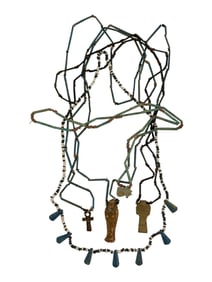 Ancient-Style Faience and Stone Bead Necklace Group