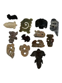 Carved Stone Amulet Group