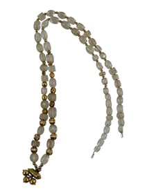 Glass Bead Necklace with Gold-Tone Elements