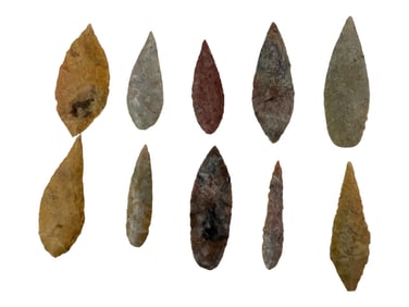 Stone Neolithic Arrowhead Point Group