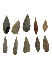 Stone Neolithic Arrowhead Point Group