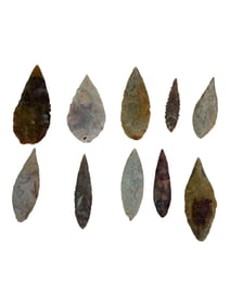 Stone Neolithic Arrowhead Point Group
