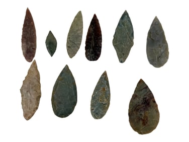Stone Neolithic Arrowhead Point Group