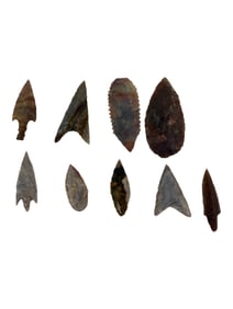 Stone Neolithic Arrowhead Point Group
