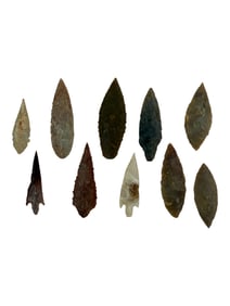 Stone Neolithic Arrowhead Point Group