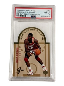 1993 Upper Deck SE Hakeem Olajuwon Die-Cut All-Stars PSA 8