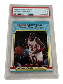 1988 Fleer Michael Jordan Sticker PSA 5