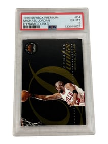 1993 SkyBox Premium Michael Jordan Dynamic Dunks PSA 6
