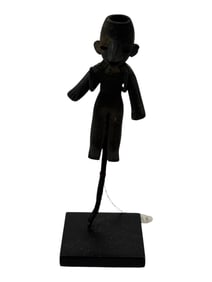 African Carved Wood Figure on Stand