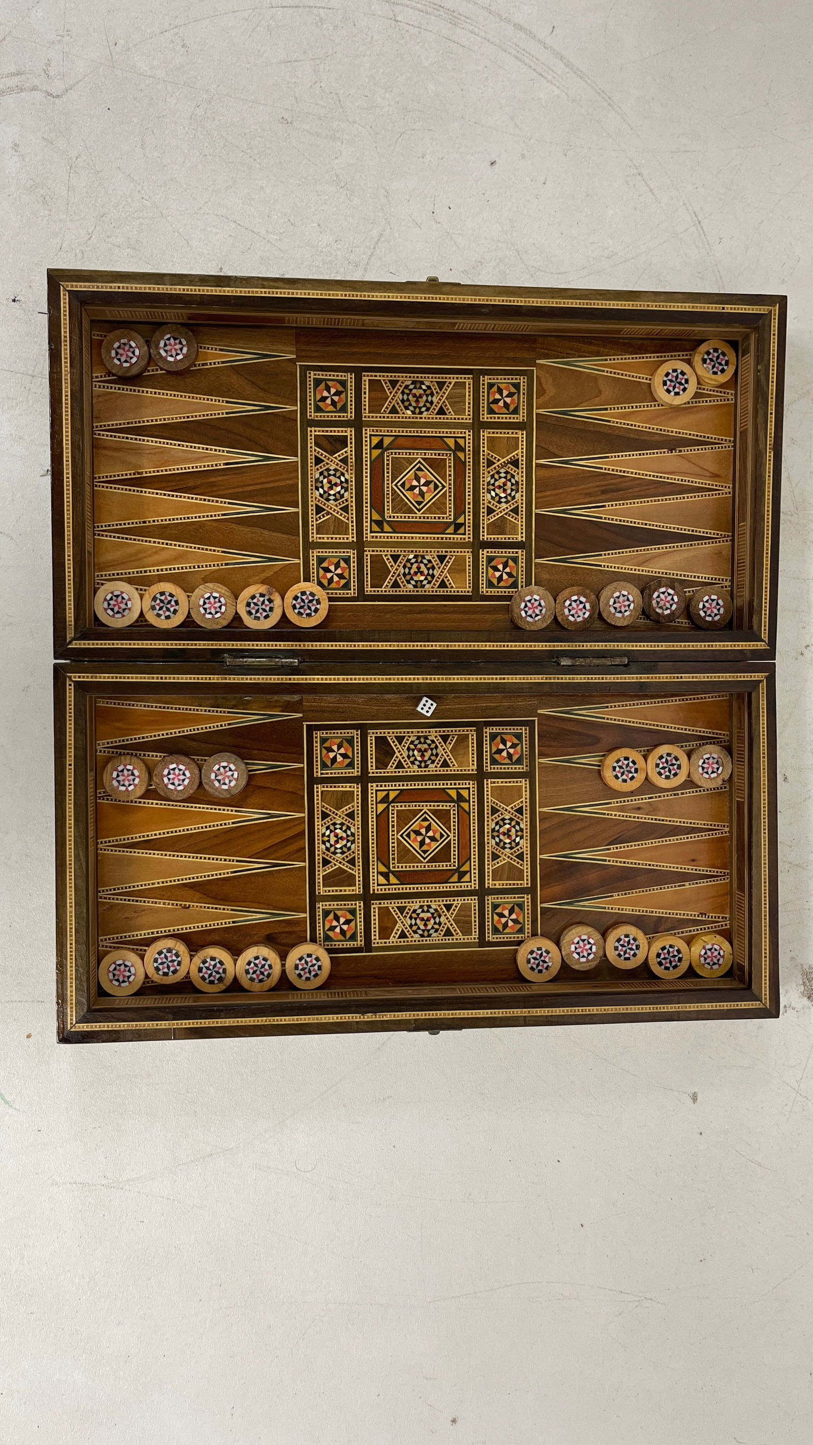 Vintage Mother of Pearl Backgammon Board: Vintage Mother of Pearl Backgammon Board