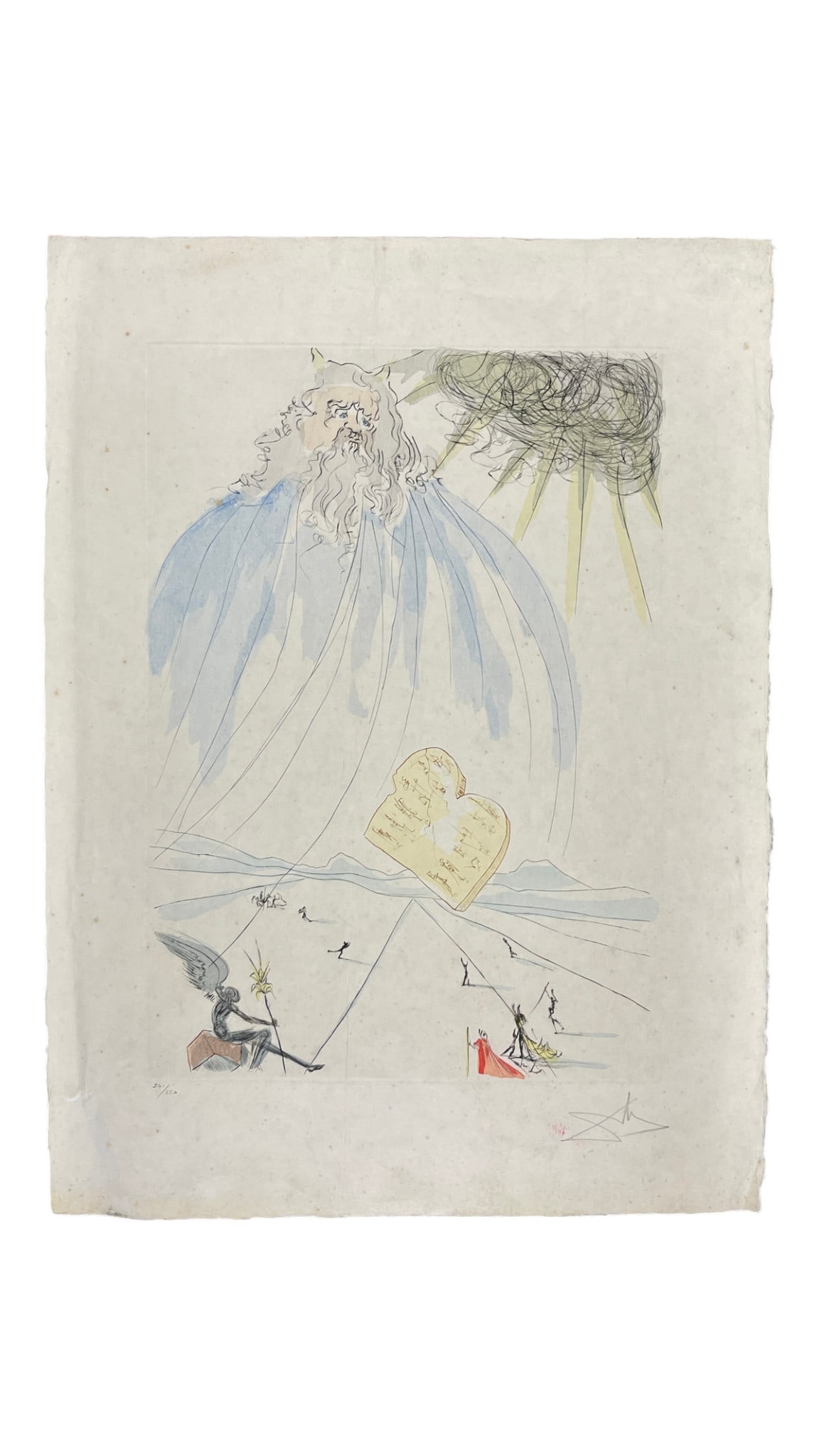 Salvador Dali Color Etching Authentic Original HAND SIGNED Moses: Salvador Dali Color Etching Authentic Original HAND SIGNED Moses. Signed in pencil, numbered 241/250.