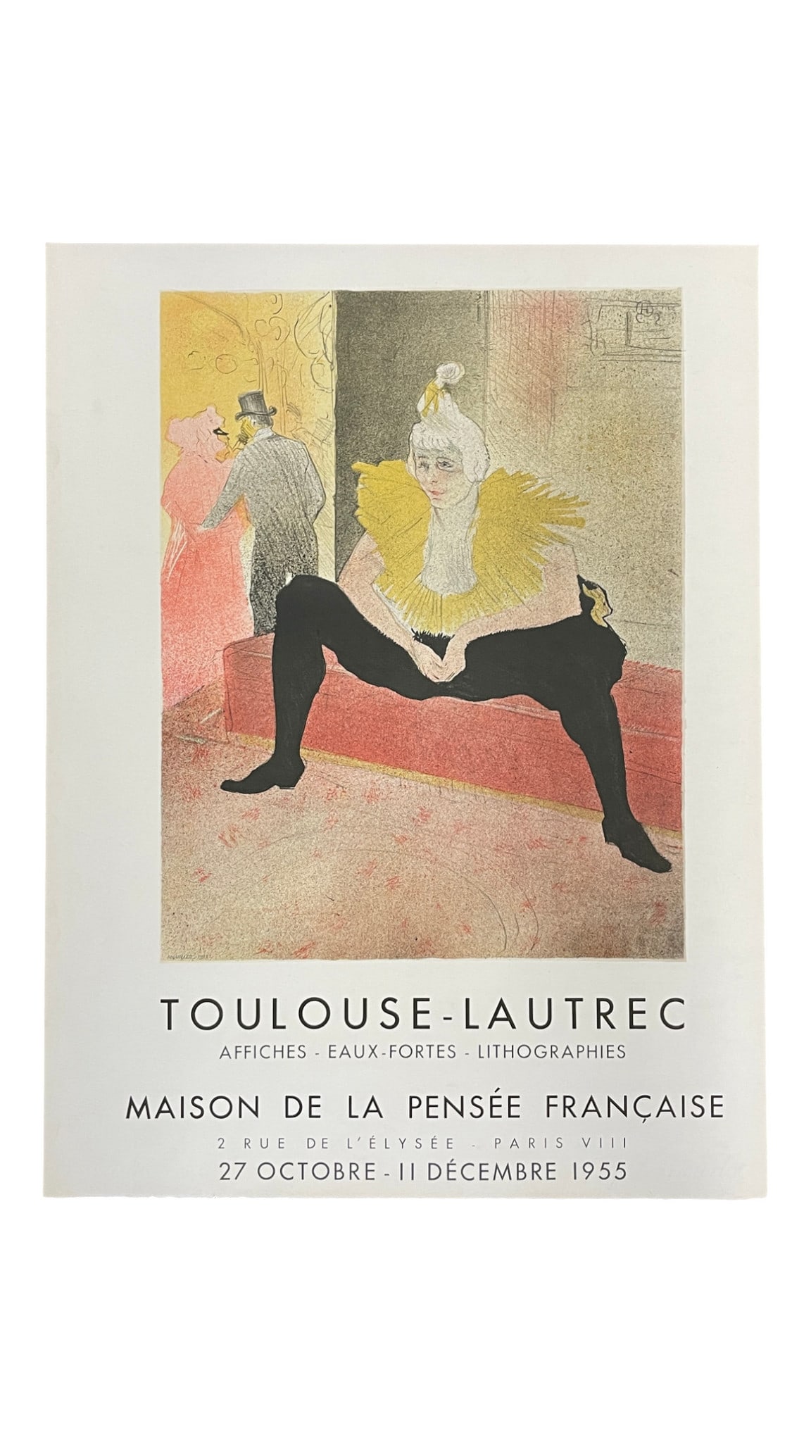 "The Seated Clowness" Maison De La Pensée Française - Henri de Toulouse-Lautrec: "The Seated Clowness" Maison De La Pensée Française - Henri de Toulouse-Lautrec