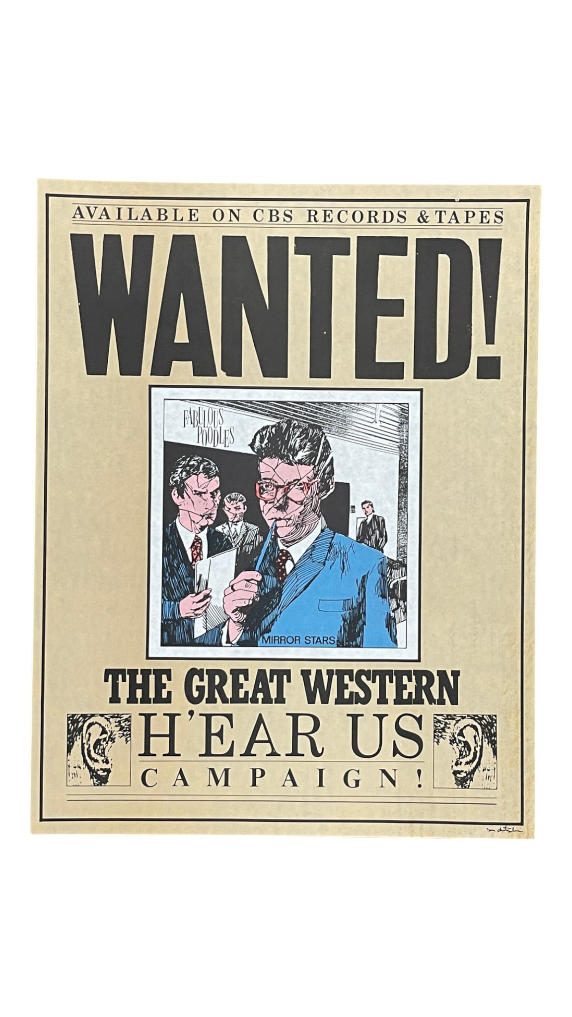 Wanted! Fabulous Poodles - Mirror Stars Vintage Poster: Wanted! Fabulous Poodles - Mirror Stars Vintage Poster