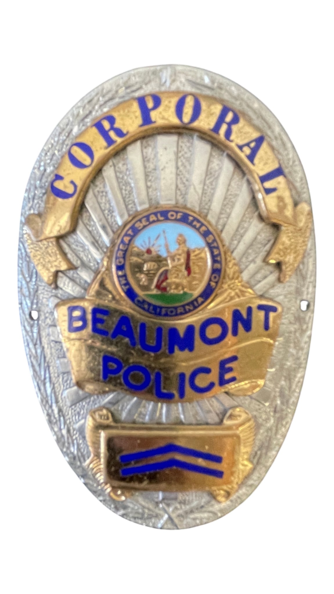 State of California - Beaumont Police Sergeant Badge (1 of 3)