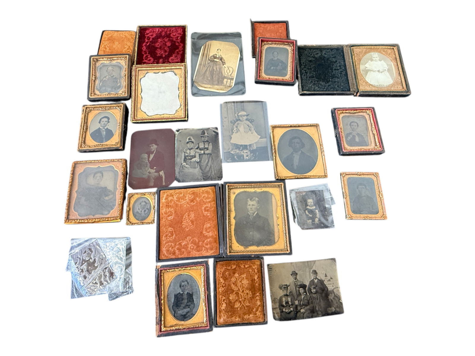 Collection of Antique Tintypes and Cased Portrait Photographs (1 of 1)