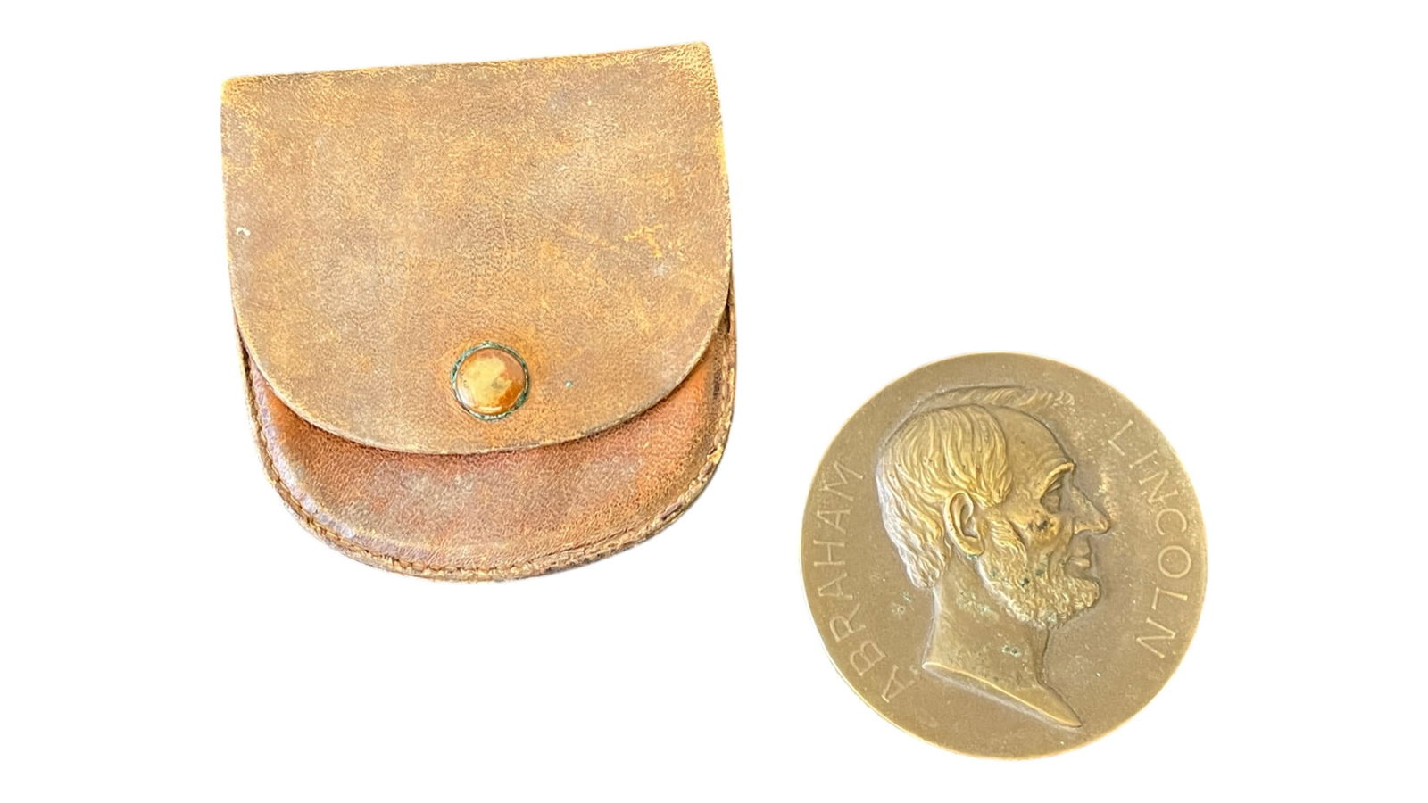Abraham Lincoln Commemorative Bronze Medallion with Case: Abraham Lincoln Commemorative Bronze Medallion with Case