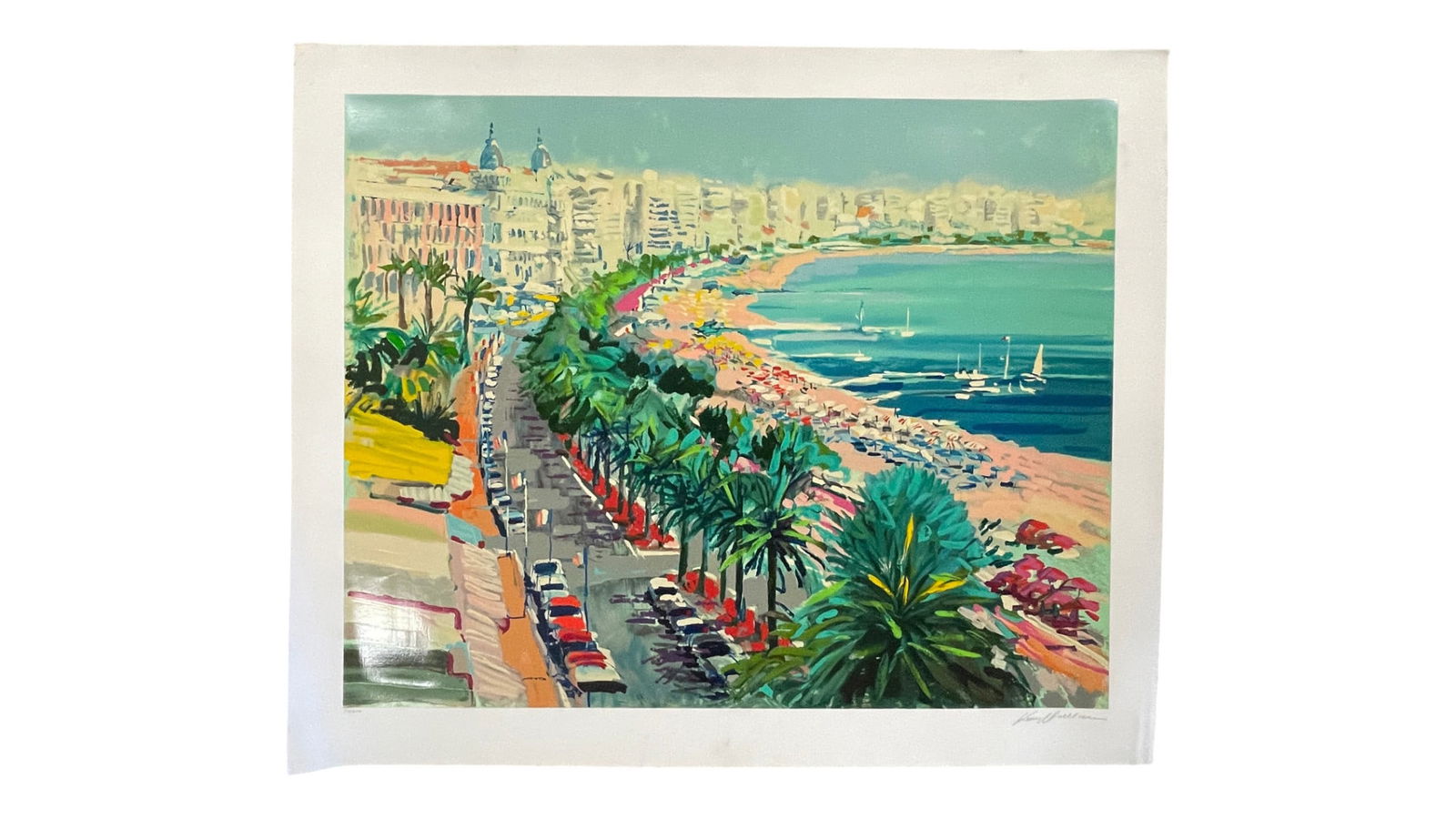 Kerry Hallam - "Monte Carlo" Limited Edition Serigraph on Paper Signed/Numbered 89/250: Kerry Hallam - "Monte Carlo" Limited Edition Serigraph on Paper Signed/Numbered 94/250. Size: 42" x 50". Stamped and embossed on verso. Please see photos for condition. May contain water damage and te