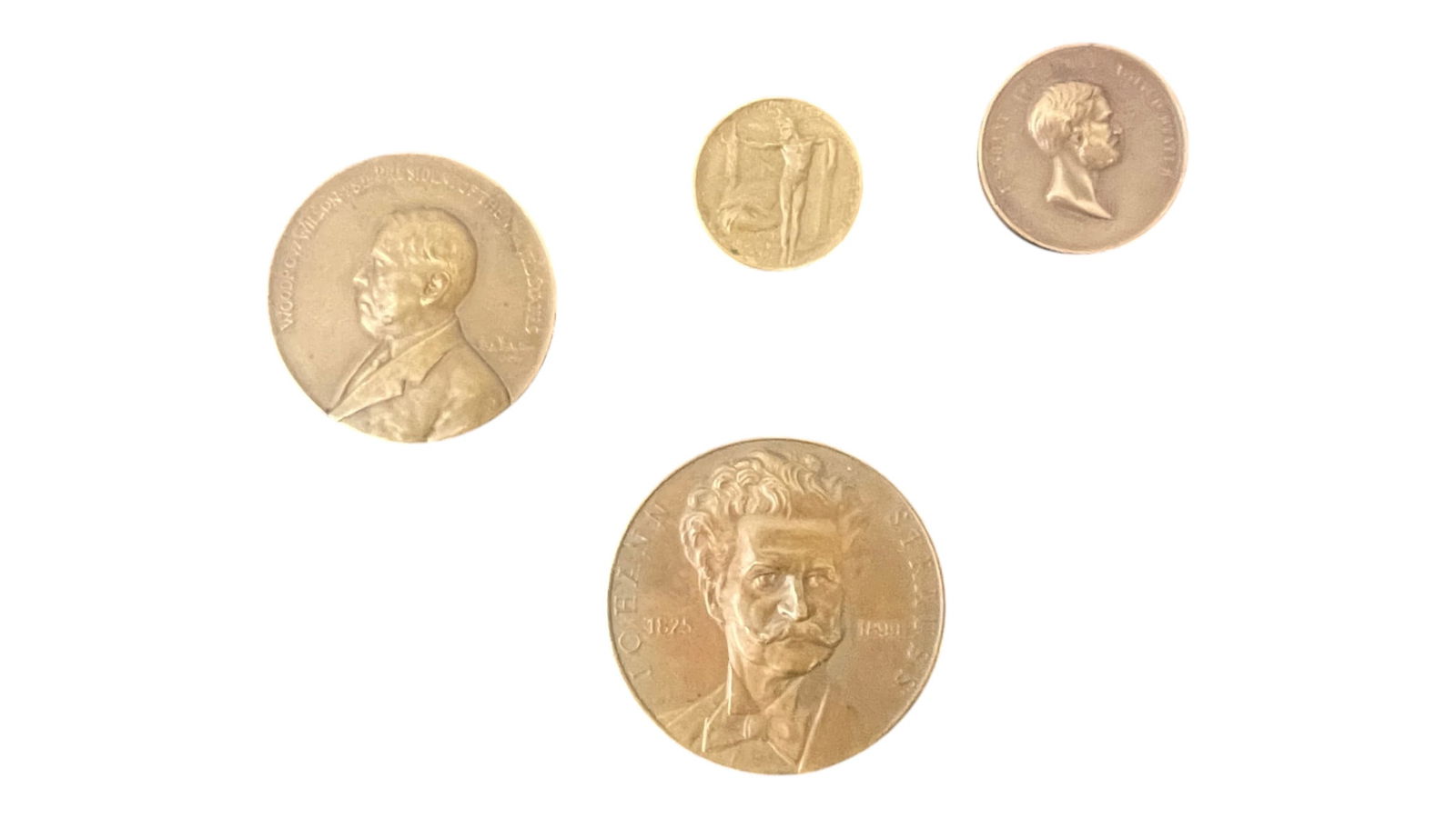 Lot of Four Bronze Commemorative Medals (1 of 10)