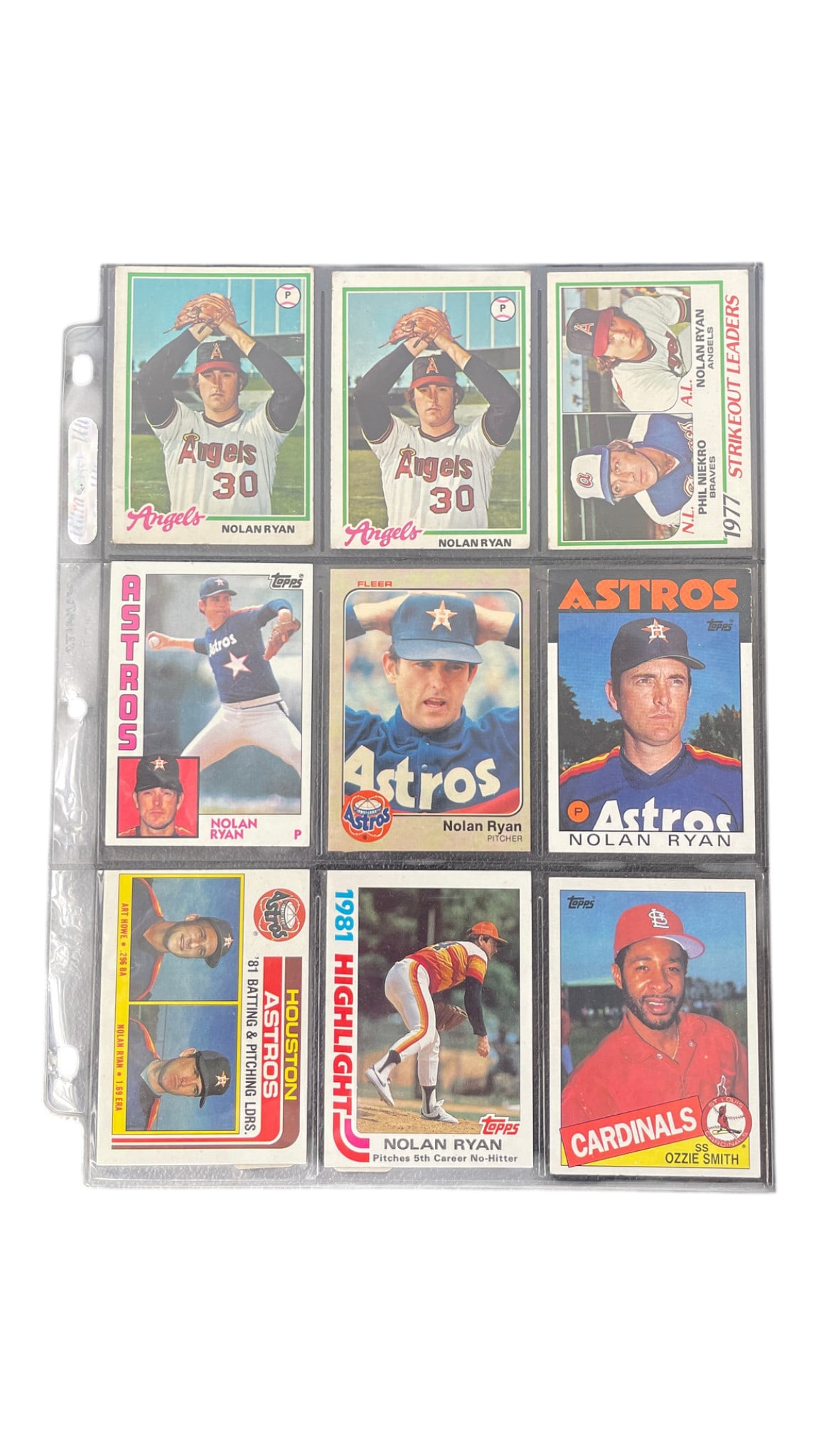 Nolan Ryan Card Group with Ozzie Smith: Nolan Ryan Card Group with Ozzie Smith