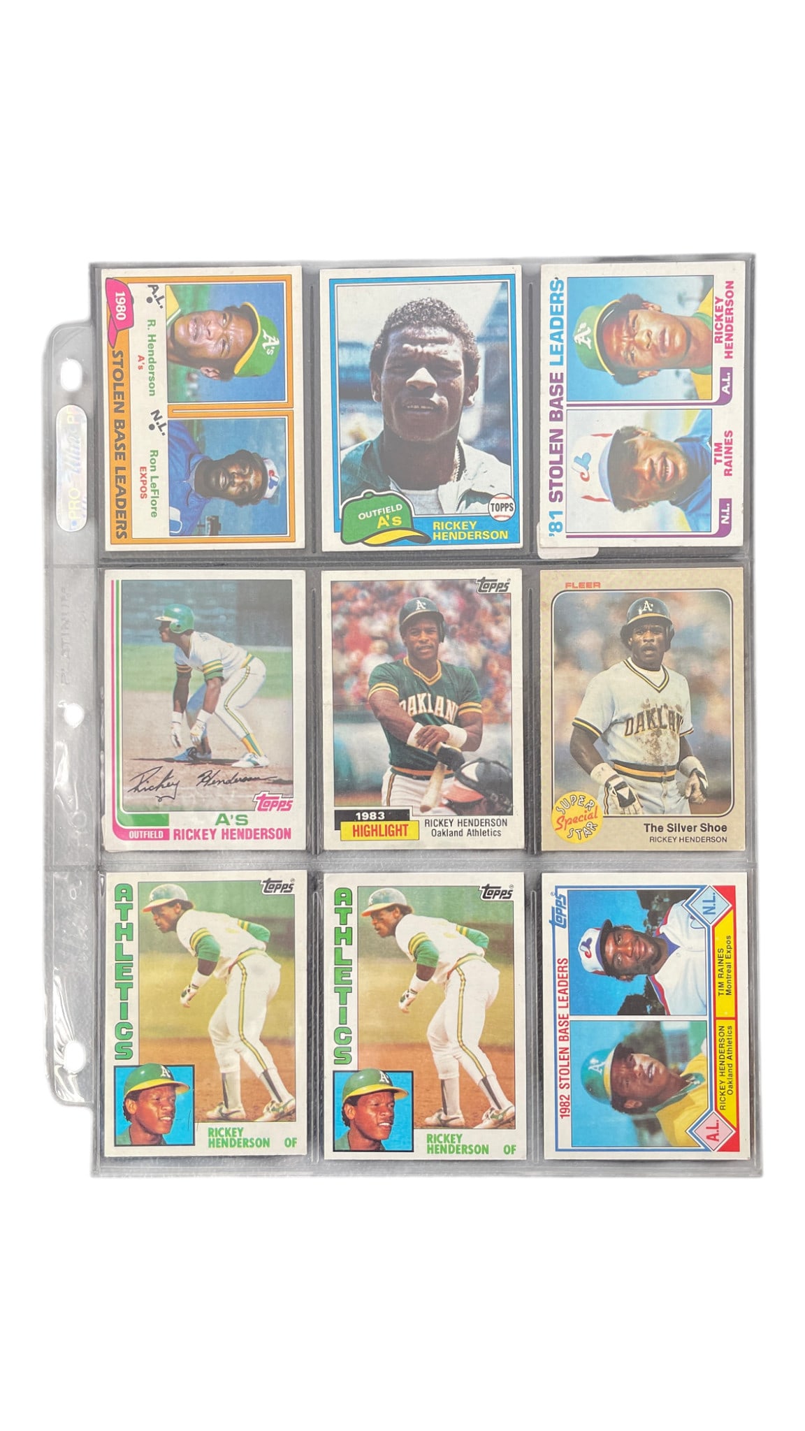 Rickey Henderson Baseball Card Group (1 of 2)