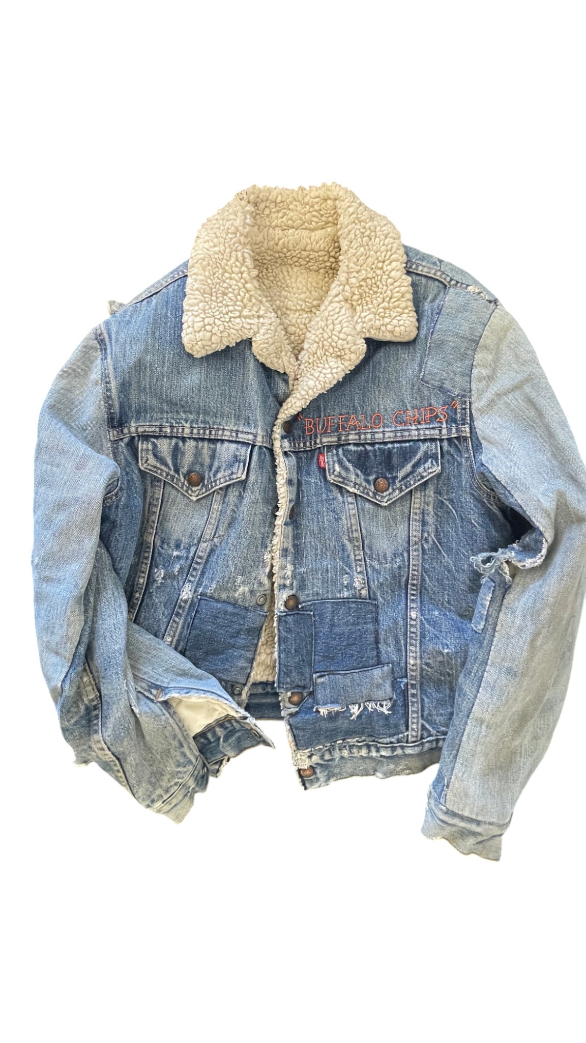 Levi's Buffalo Chips Sherpa Biker Outlaw Denim Jacket (1 of 4)