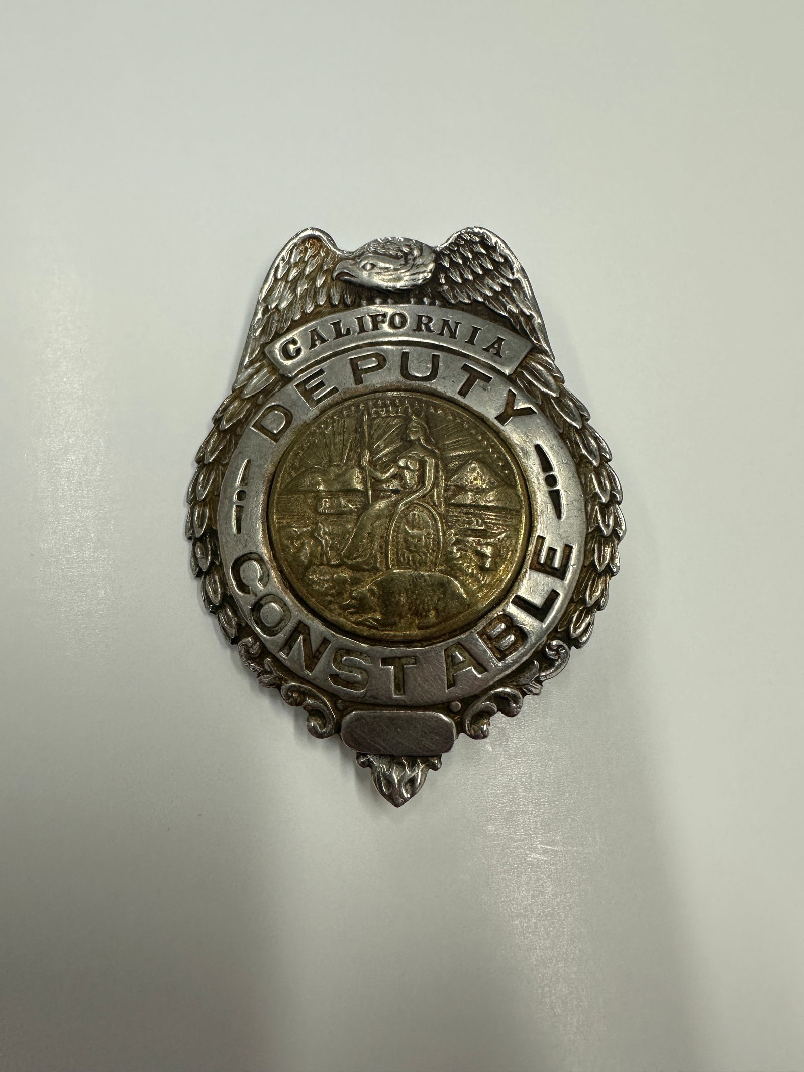 Vintage Obsolete Deputy Constable Police Badge CA Maker Marked ED JONES & CO (1 of 3)