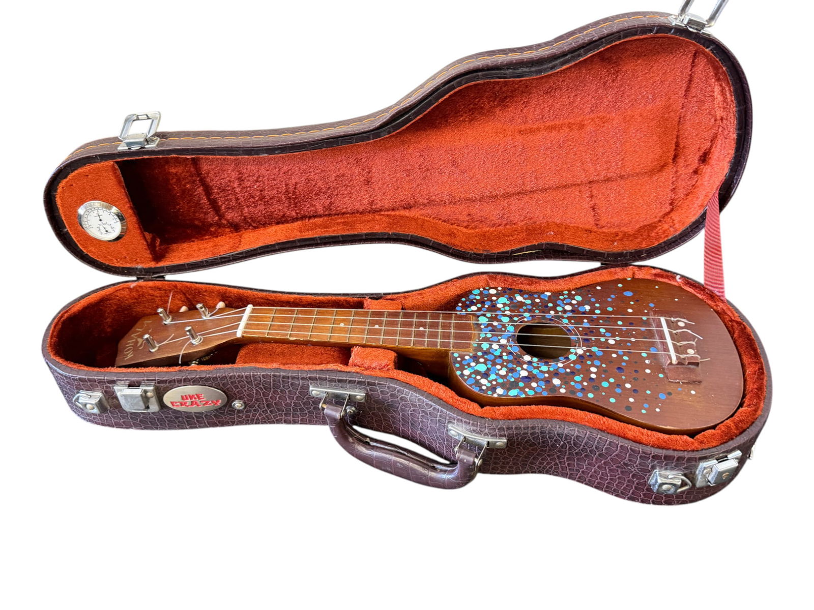 Painted Moku Brand Ukulele in Hard Case: Painted Moku Brand Ukulele in Hard Case