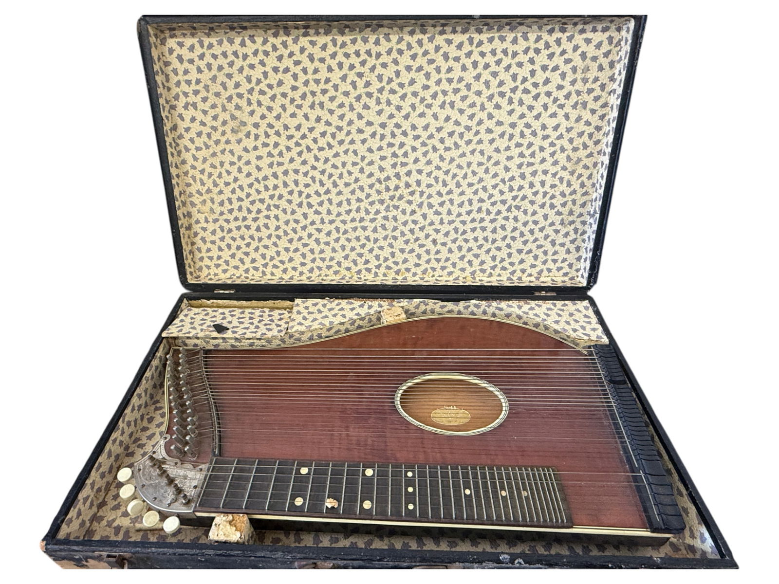 Antique Zither Harp in Case (1 of 4)