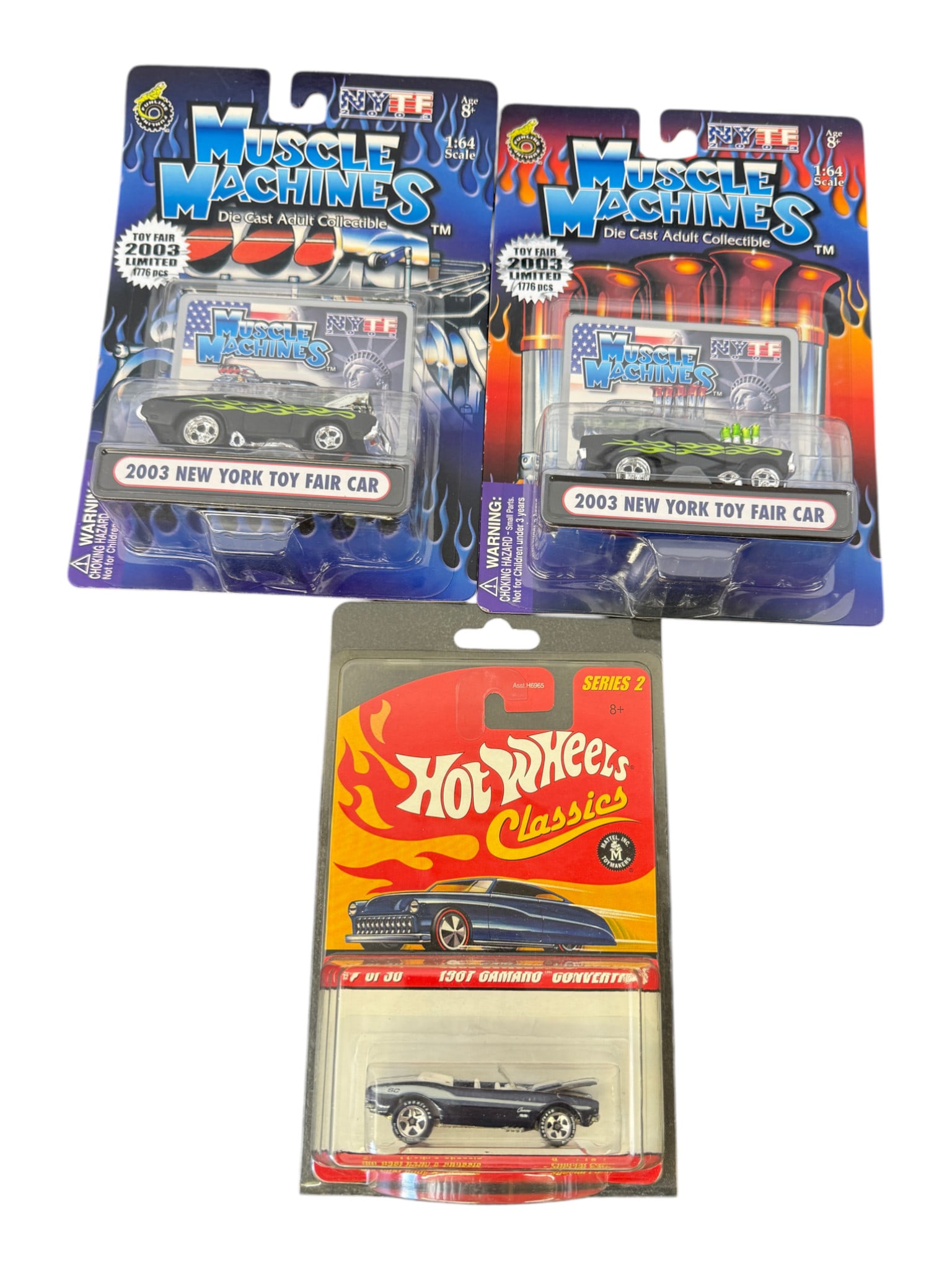 Group of 3 Carded Die-Cast Cars Including 2003 New York Toy Fair Cars and Hot Wheels Classics ’67 (1 of 2)