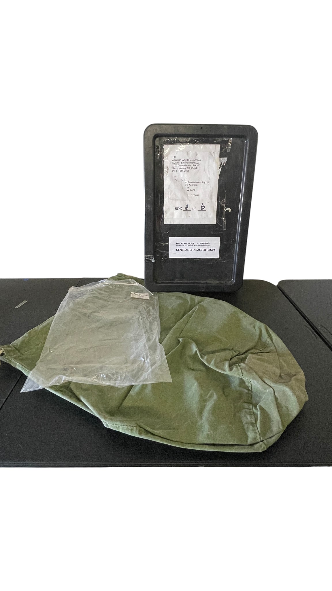 Hacksaw Ridge Original Character Props - Desmond Doss Equipment Carrying Bag: Hacksaw Ridge Original Character Props - Desmond Doss (Andrew Garfield) Equipment Carrying Bag. SC 61