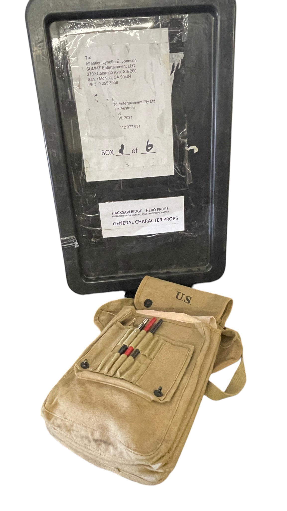Hacksaw Ridge Original Character Props - Captain Jack Glover Maps, Sketches and Bag: Hacksaw Ridge Original Character Props - Captain Jack Glover (Samm Worthington) Maps, Sketches and Bag. SC 93