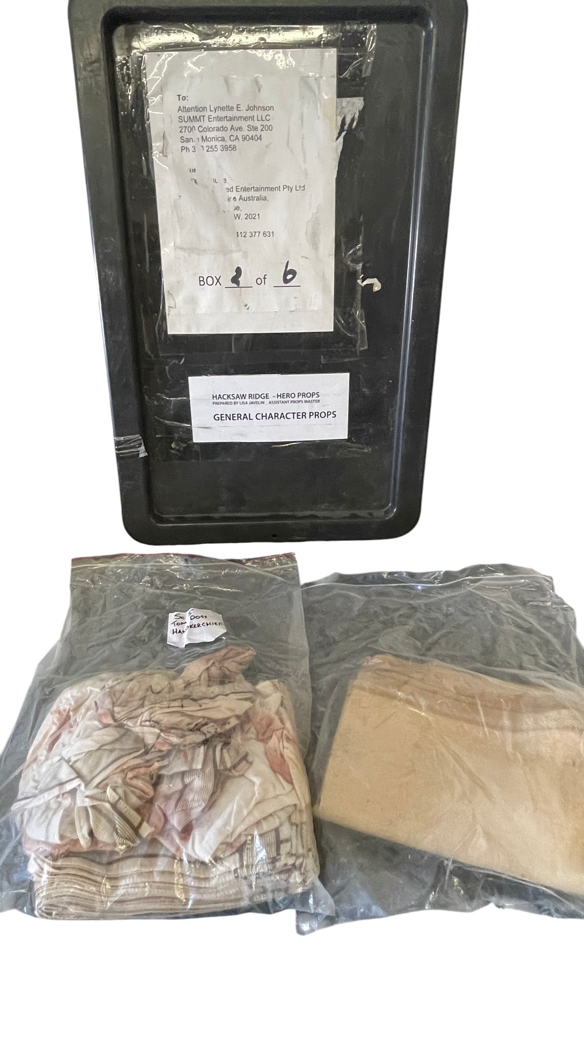 Hacksaw Ridge Original Character Props - Thomas Doss Bloody Hankerchief: Hacksaw Ridge Original Character Props - Thomas Doss (Hugo Weaving) Bloody Hankerchief. SC 5.