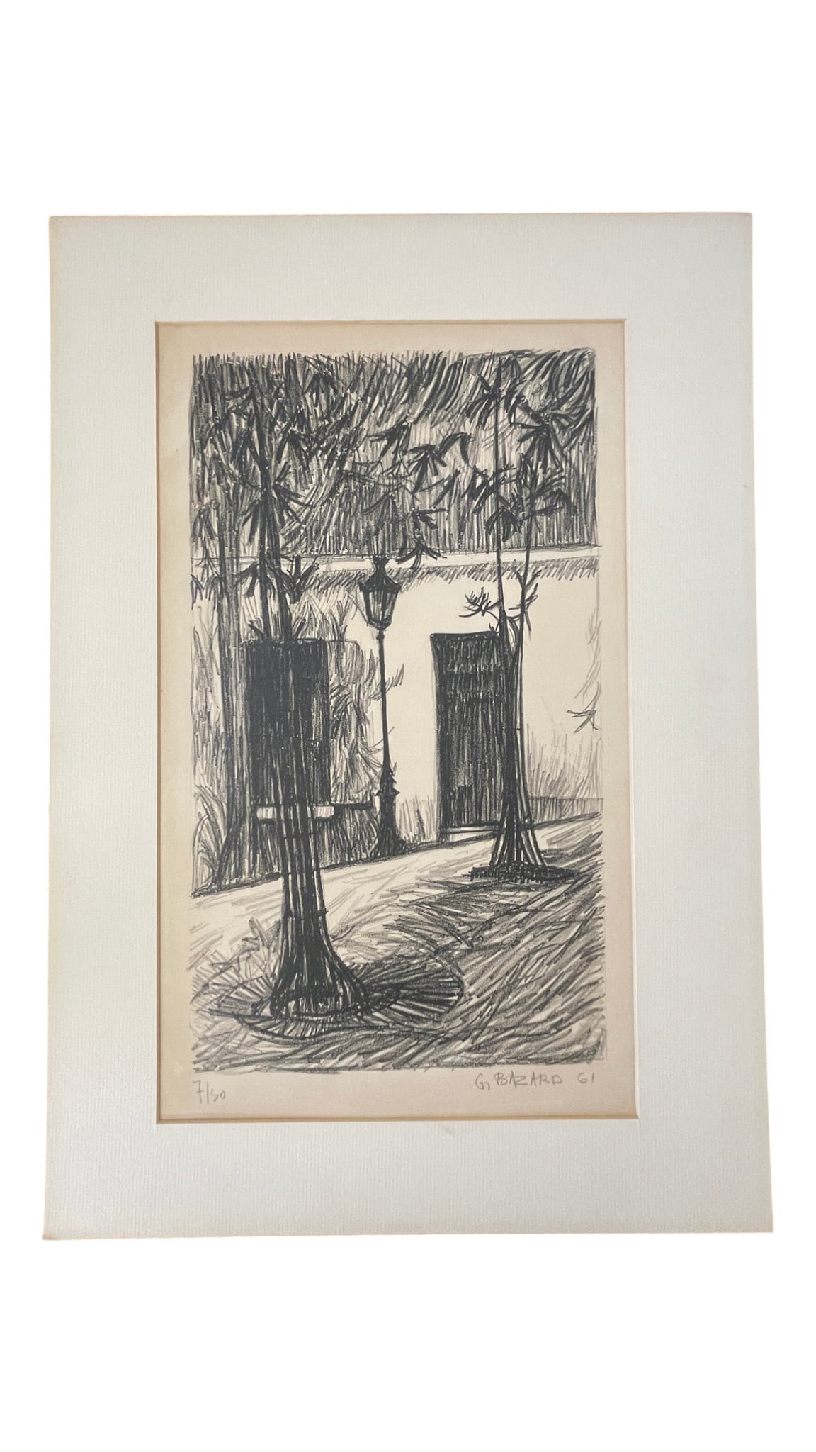 G. Bazard Signed and Numbered Woodcut Print: G. Bazard Signed and Numbered Woodcut Print