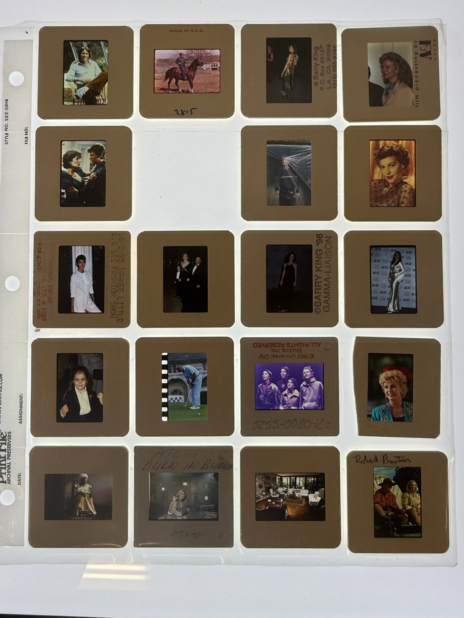 Vintage Hollywood Celebrity 35mm Slide Collection - Transparency Photo Negatives: Vintage Hollywood Celebrity 35mm Slide Collection - Transparency Photo Negatives