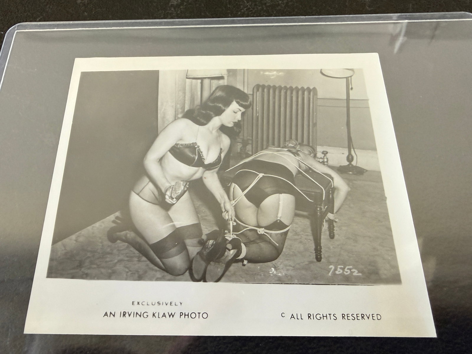 Bettie Page Vintage 1950's B&W Original Photograph By Irving Klaw: Bettie Page Vintage 1950's B&W Original Photograph By Irving Klaw