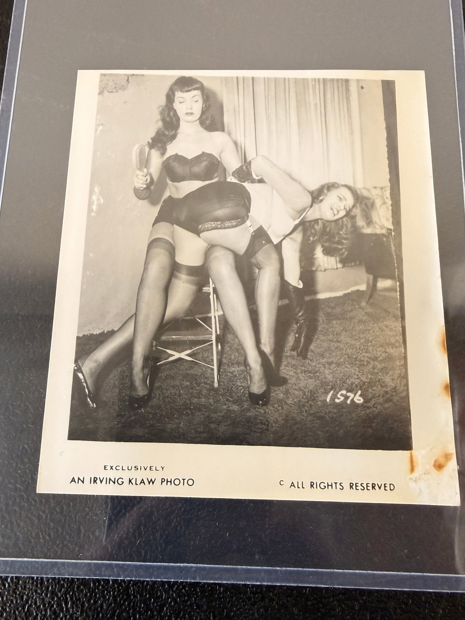 Bettie Page Vintage 1950's B&W Original Photograph By Irving Klaw: Bettie Page Vintage 1950's B&W Original Photograph By Irving Klaw