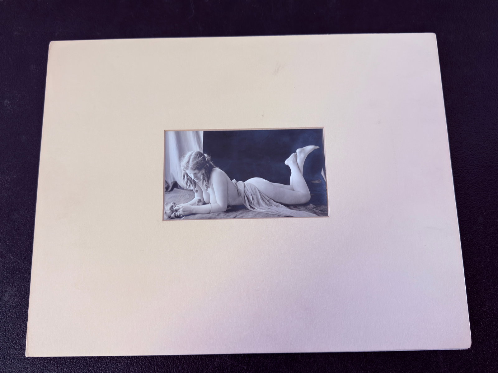 Vintage Black and White Nude Study Photograph, Mounted to Mat: Vintage Black and White Nude Study Photograph, Mounted to Mat