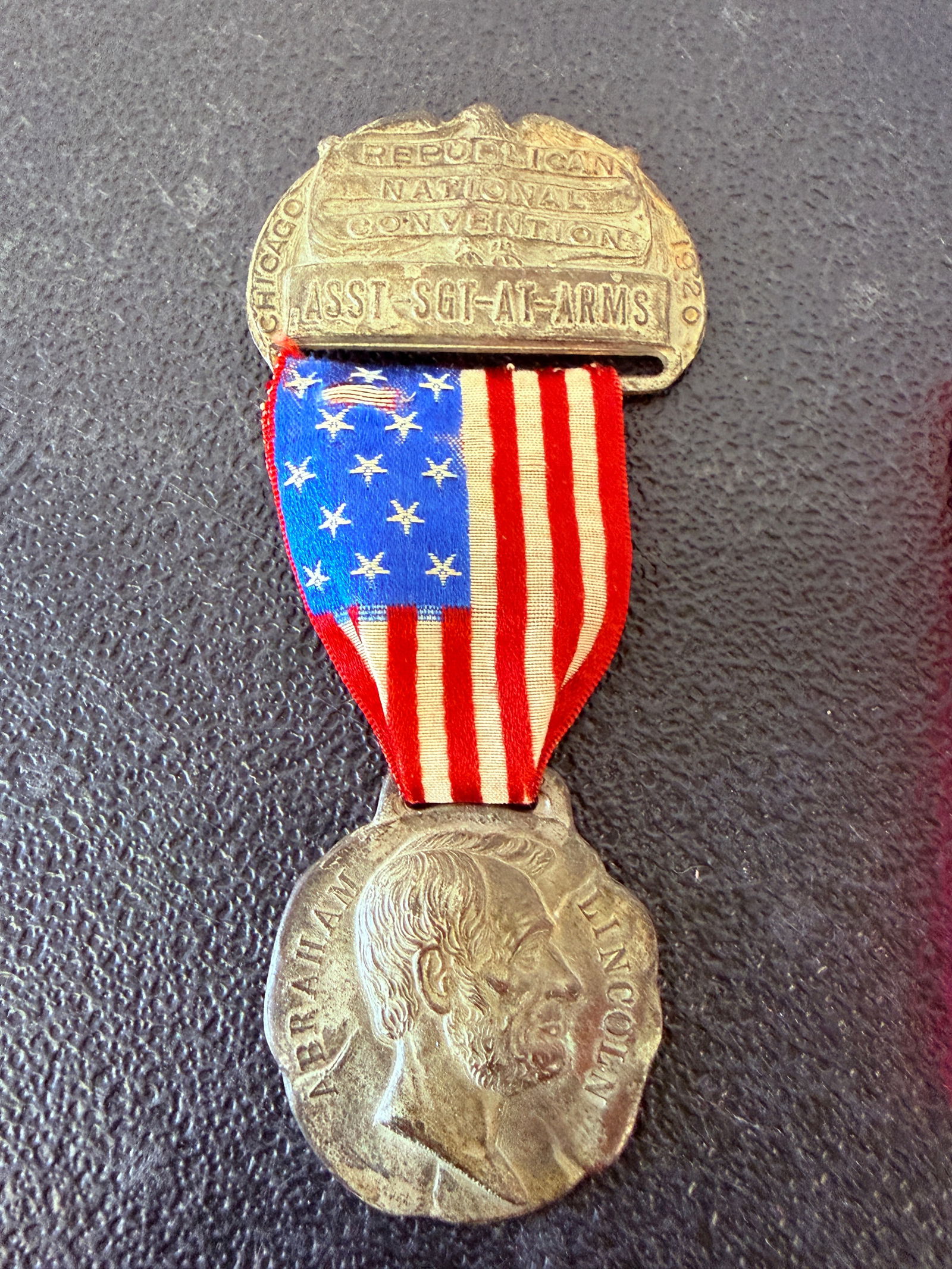 1920 Republican National Convention Abraham Lincoln Ribbon Badge Chicago: 1920 Republican National Convention Abraham Lincoln Ribbon Badge Chicago