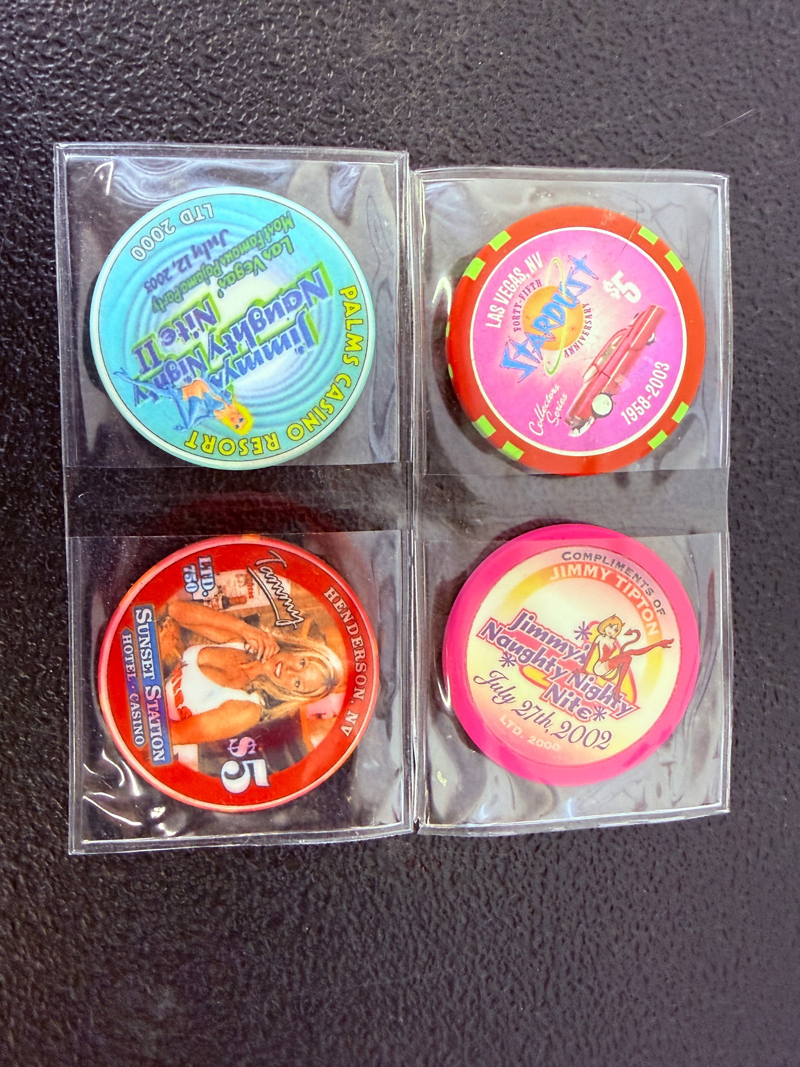 Group of 4 Las Vegas Casino Promotional and Commemorative Collectible Chips (1 of 2)