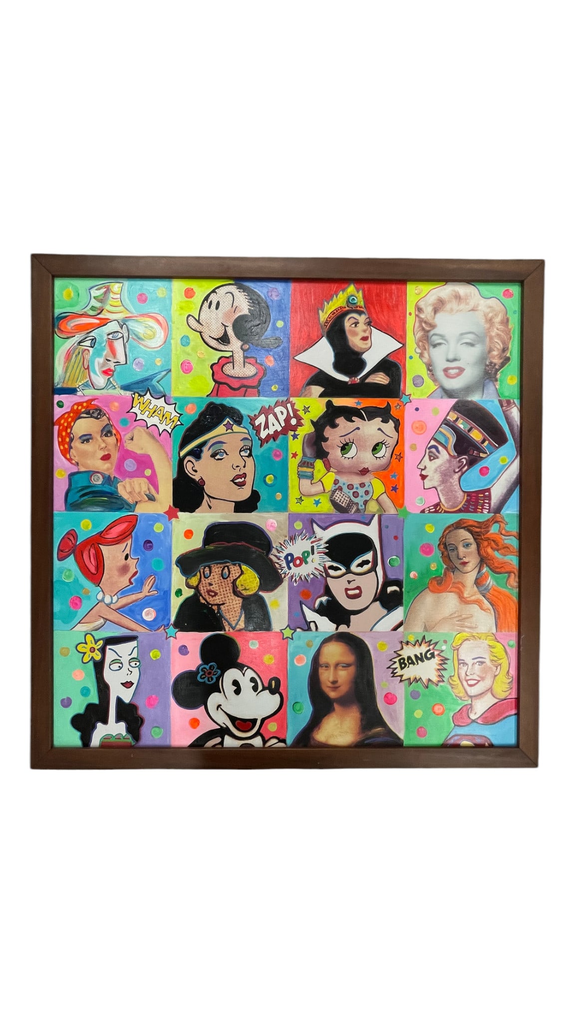 Nelson De La Nunez - "Girl Power" Pop Art Silkscreen on Canvas: Nelson De La Nunez - "Girl Power" Pop Art Silkscreen on Canvas. 43" x 43".