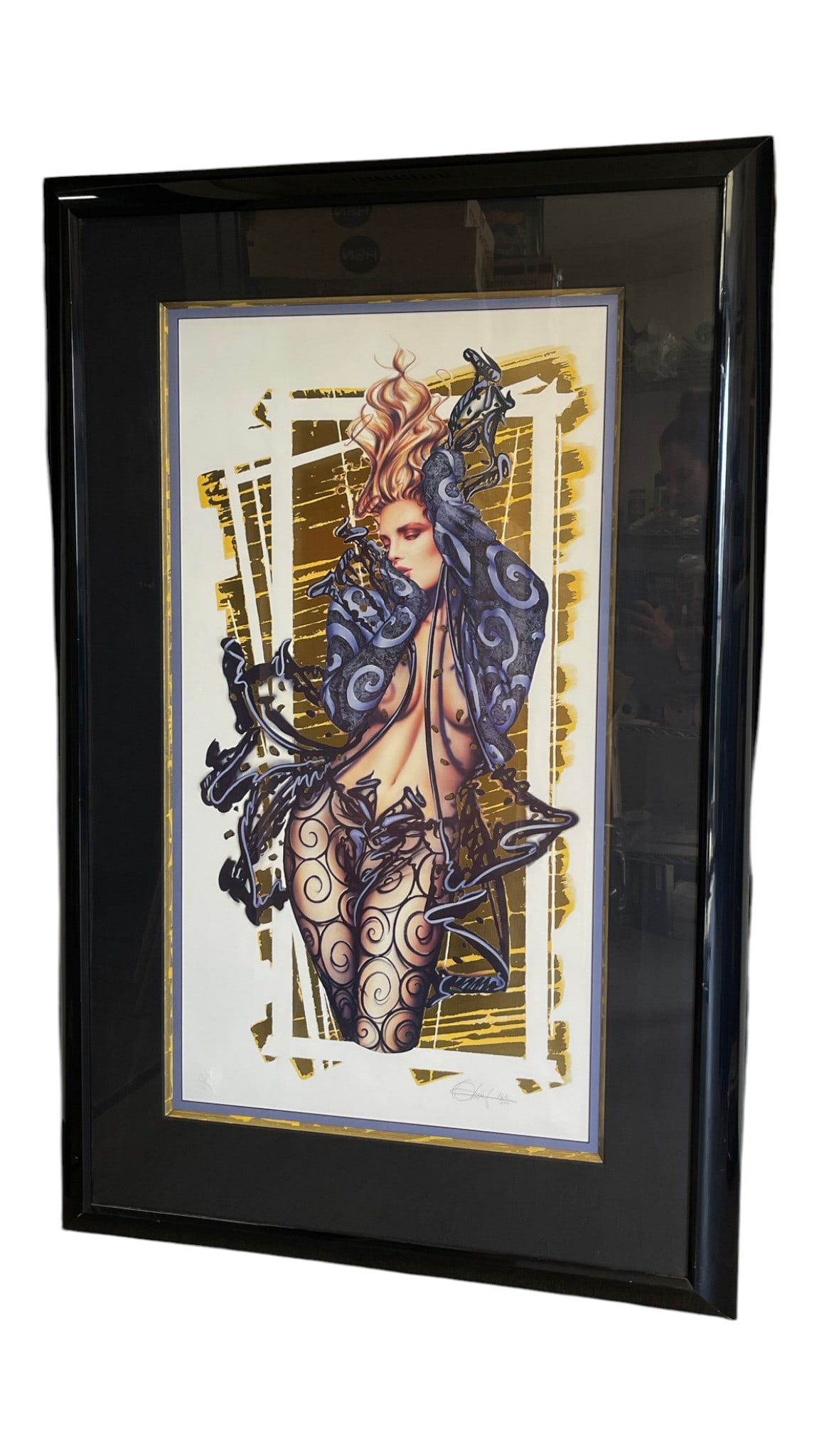 Olivia De Berardinis - Pin-Up Lithograph Signed & Numbered Robert Bane Editions: Olivia De Berardinis - Pin-Up Lithograph Signed & Numbered Robert Bane Editions. 166/500. Size with frame: 34 1/2" x 54". Size of image: 20" x 38.5".