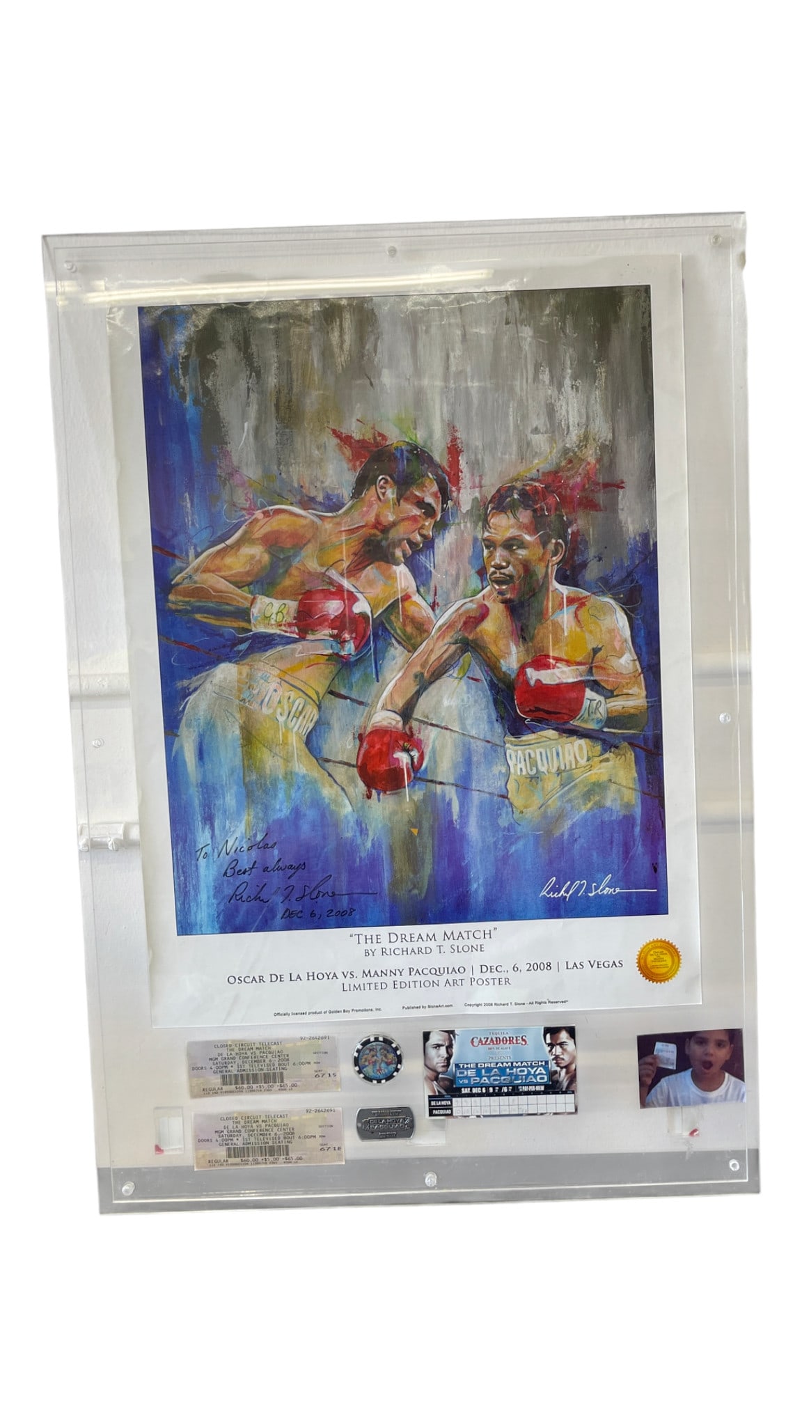 Richard Slone - De La Hoya vs Pacquiao Limited Edition Poster, Poker Chip and Event Tickets (1 of 8)