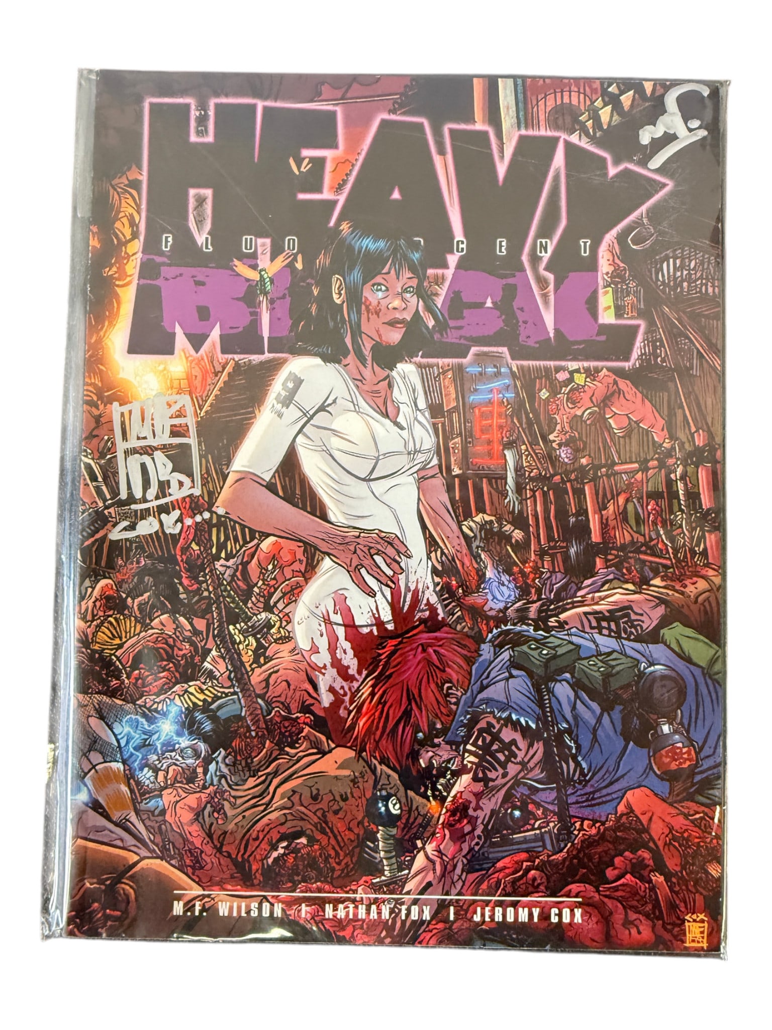 Heavy Metal Fluorescent Black Magazine Signed by MF Wilson Nathan Fox Jeromy Cox (1 of 2)