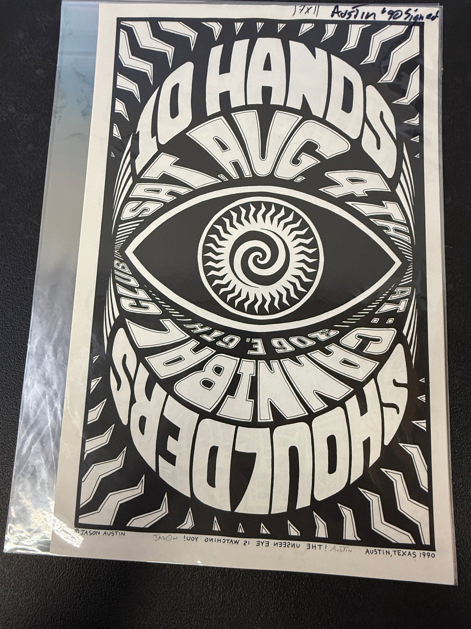 10 Hands Vintage Concert Poster Signed by Jason Austin 1991 (1 of 4)